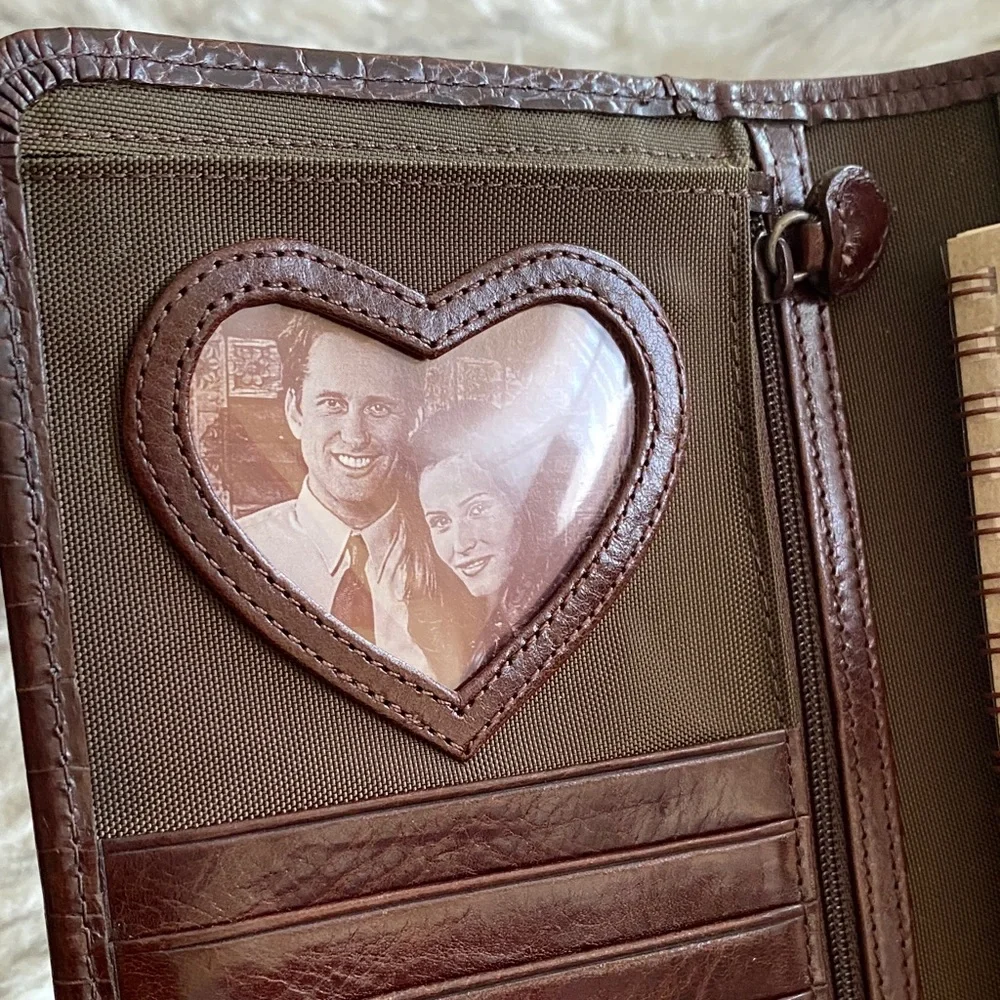 Brighton Brown Crocodile Embossed business organizer/Wallet with Silver Buckle - Picture 8 of 15